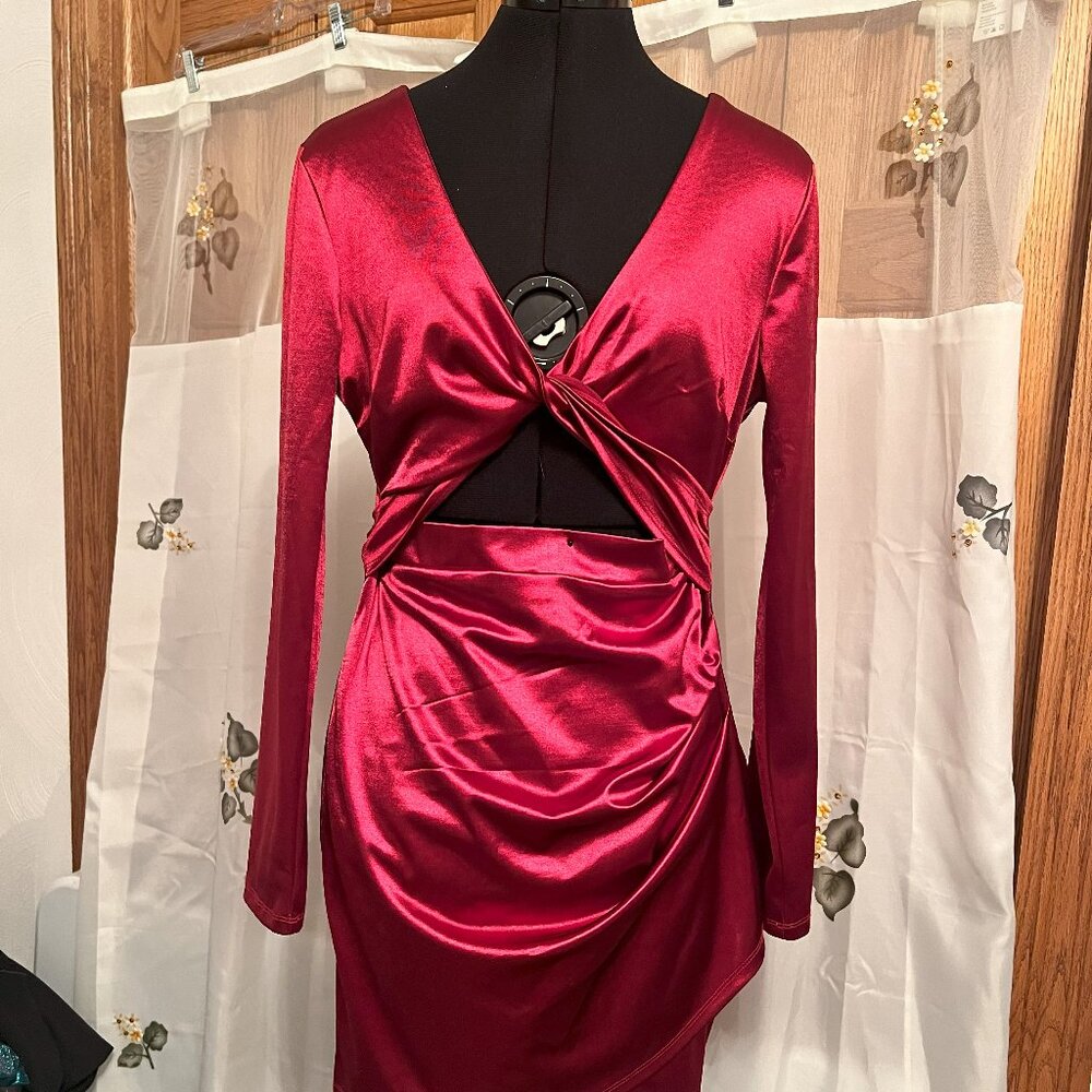 Red satin  holiday dress
